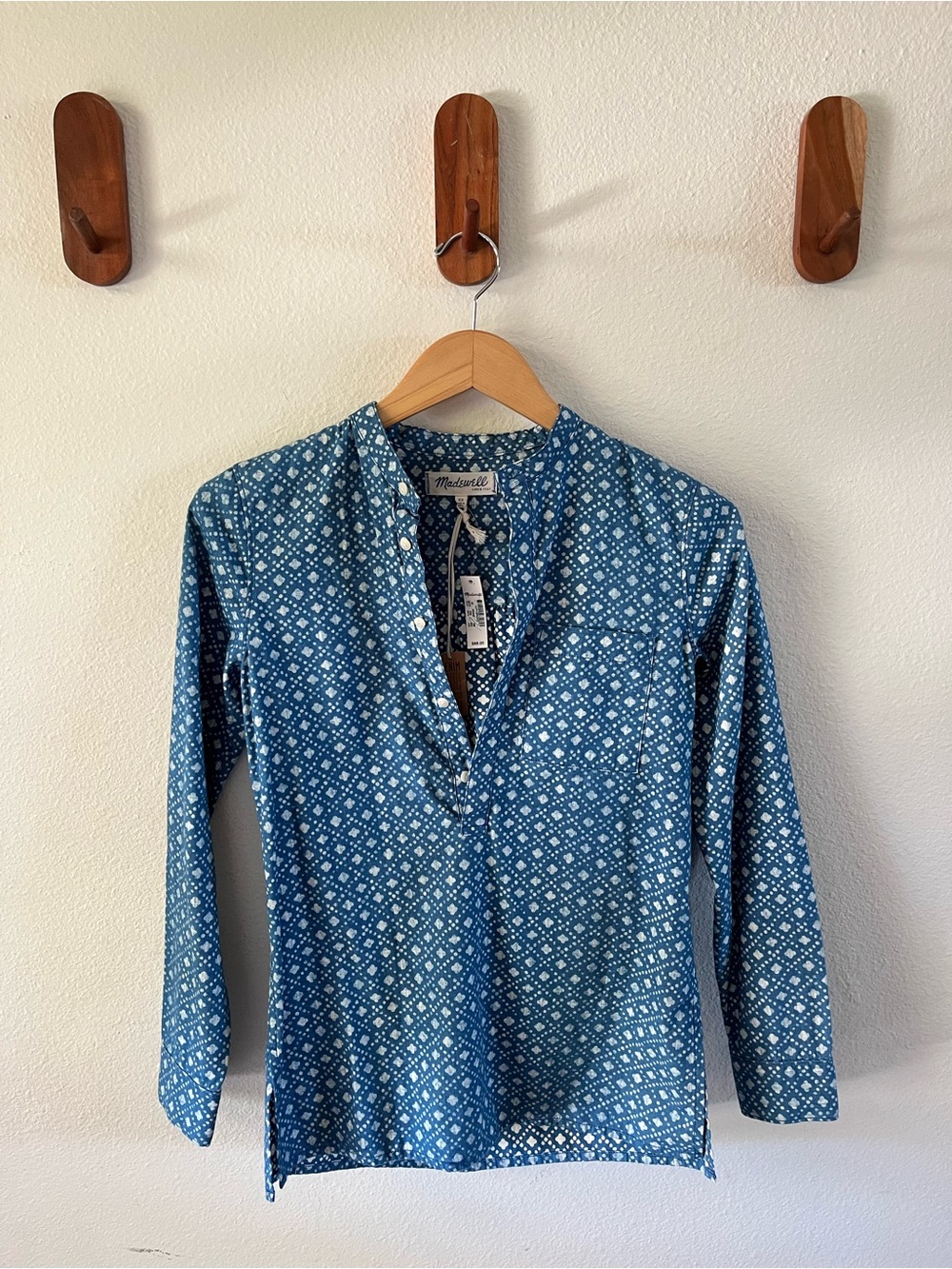 Madewell Floral Stamp Popover Shirt NwT